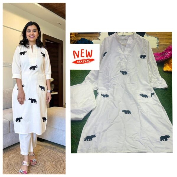 Heavy Rayon Co-Ord Set Kurti & Pant - Image 11
