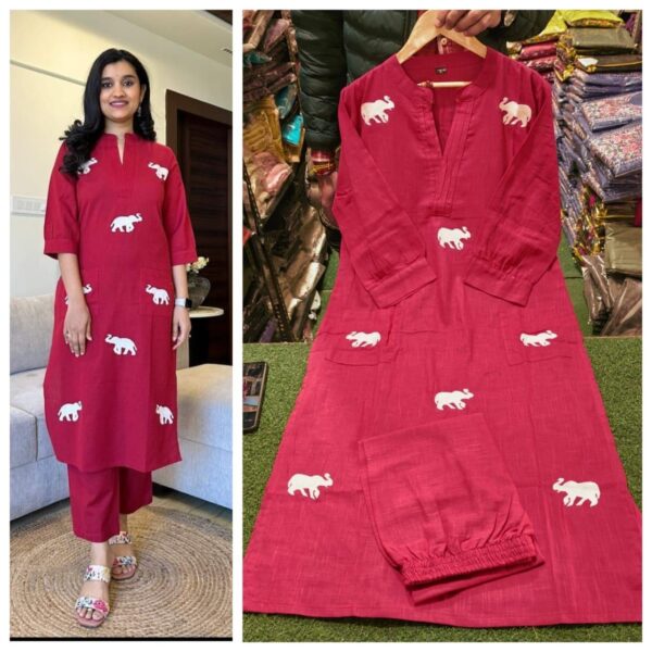 Heavy Rayon Co-Ord Set Kurti & Pant - Image 9