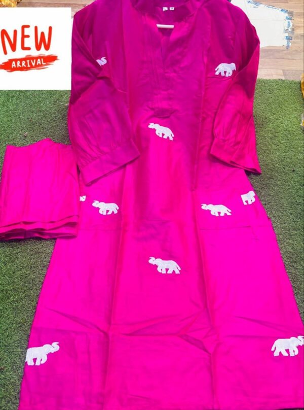 Heavy Rayon Co-Ord Set Kurti & Pant - Image 5