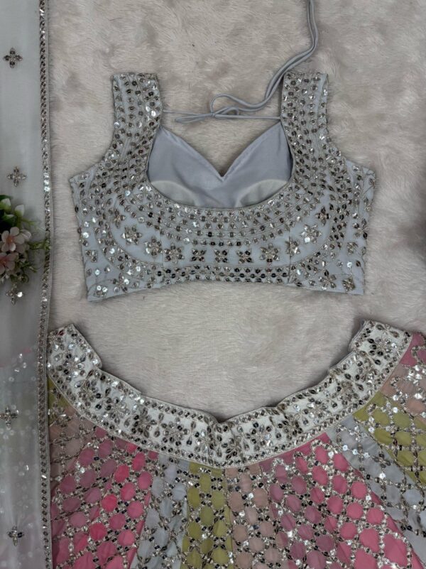Fox Georgette Embroidered Lehenga with 9mm Sequins - Image 10