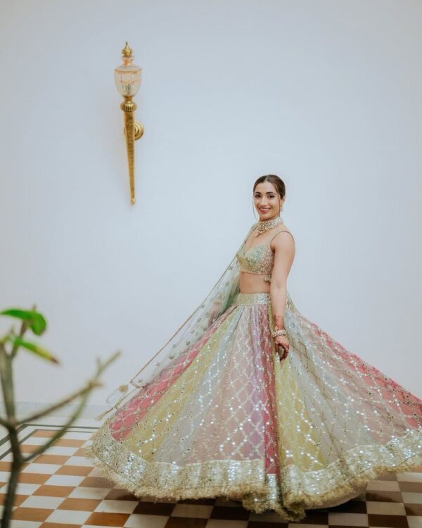 Fox Georgette Embroidered Lehenga with 9mm Sequins - Image 11