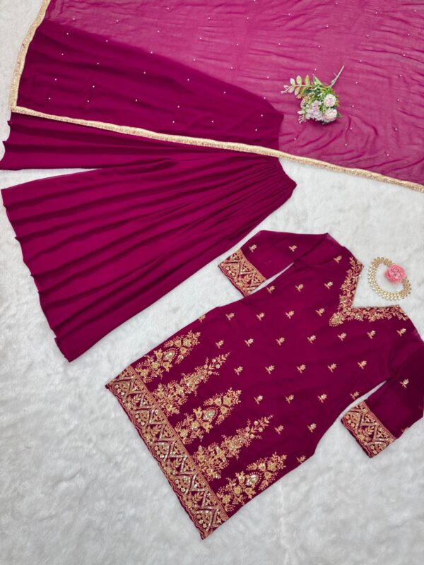 Elegant Faux Georgette Suit Set with Thread & Sequence Work - Image 5