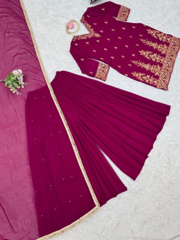 Elegant Faux Georgette Suit Set with Thread & Sequence Work - Image 7