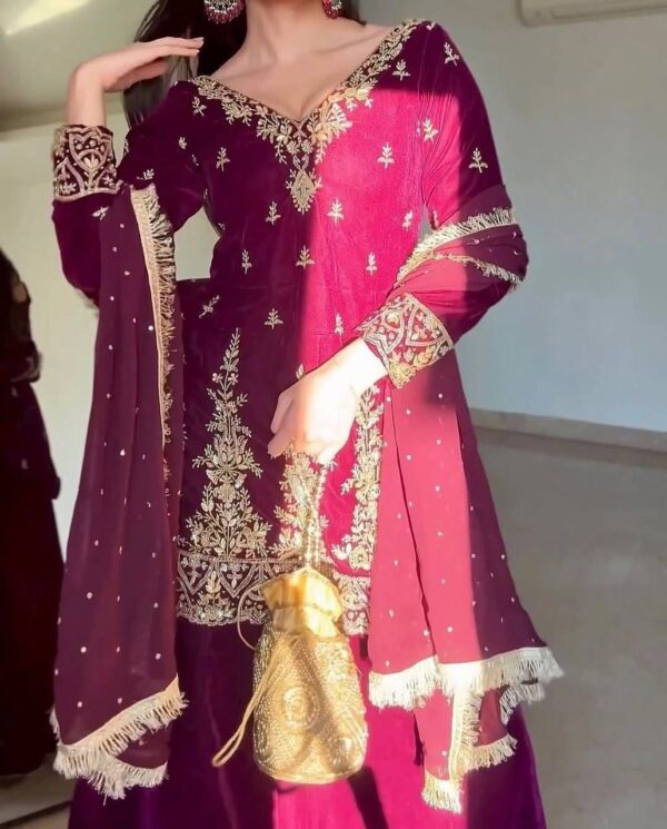 Elegant Faux Georgette Suit Set with Thread & Sequence Work - Image 9