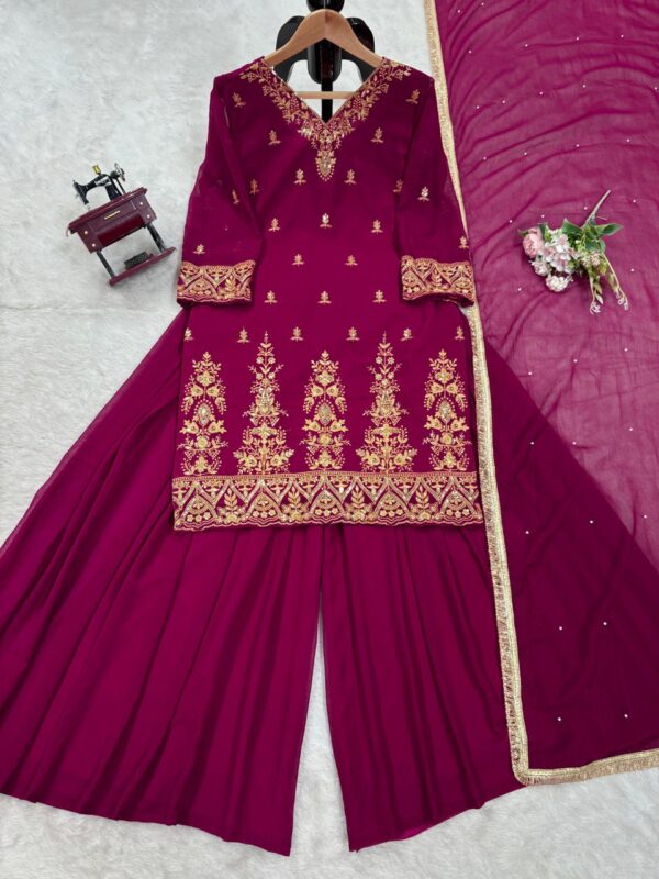 Elegant Faux Georgette Suit Set with Thread & Sequence Work - Image 10