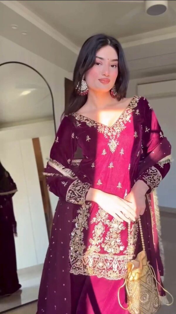 Elegant Faux Georgette Suit Set with Thread & Sequence Work - Image 11