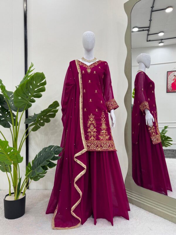Elegant Faux Georgette Suit Set with Thread & Sequence Work - Image 13