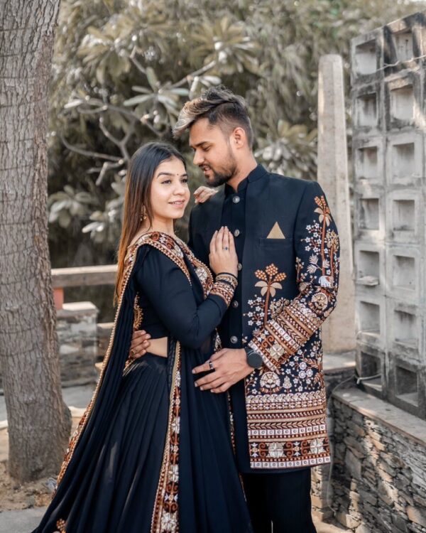 Faux Georgette Embroidered Lehenga with Can-Can - Image 8