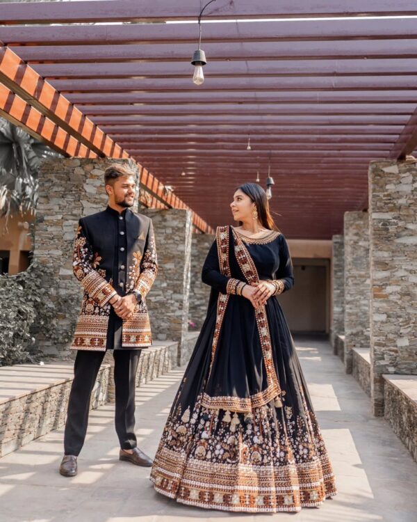 Faux Georgette Embroidered Lehenga with Can-Can - Image 13