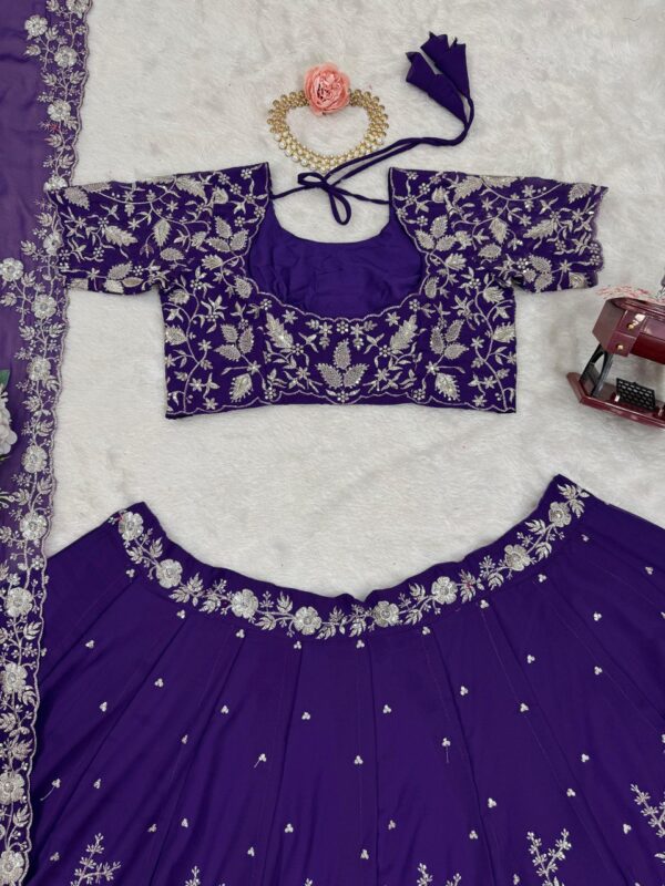 Faux Georgette Embroidered Lehenga with 4M Flair - Image 10