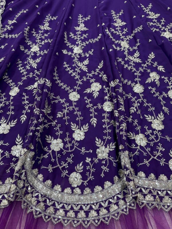 Faux Georgette Embroidered Lehenga with 4M Flair - Image 7