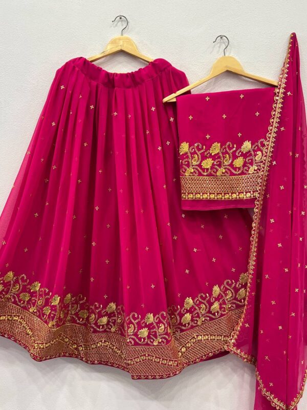 Exquisite Heavy Georgette Embroidered Lehenga Set – Ready to Ship! - Image 5