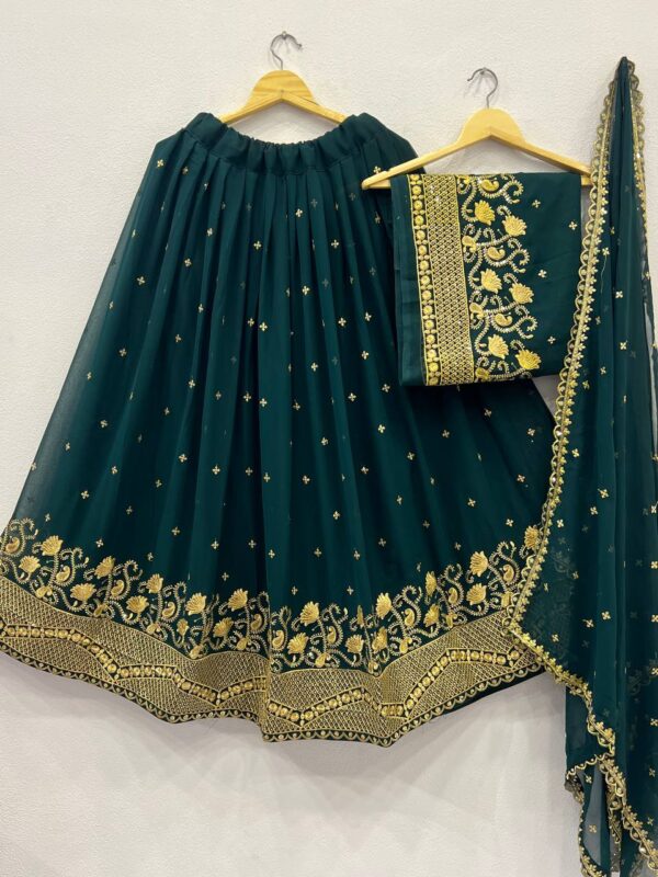 Exquisite Heavy Georgette Embroidered Lehenga Set – Ready to Ship! - Image 3