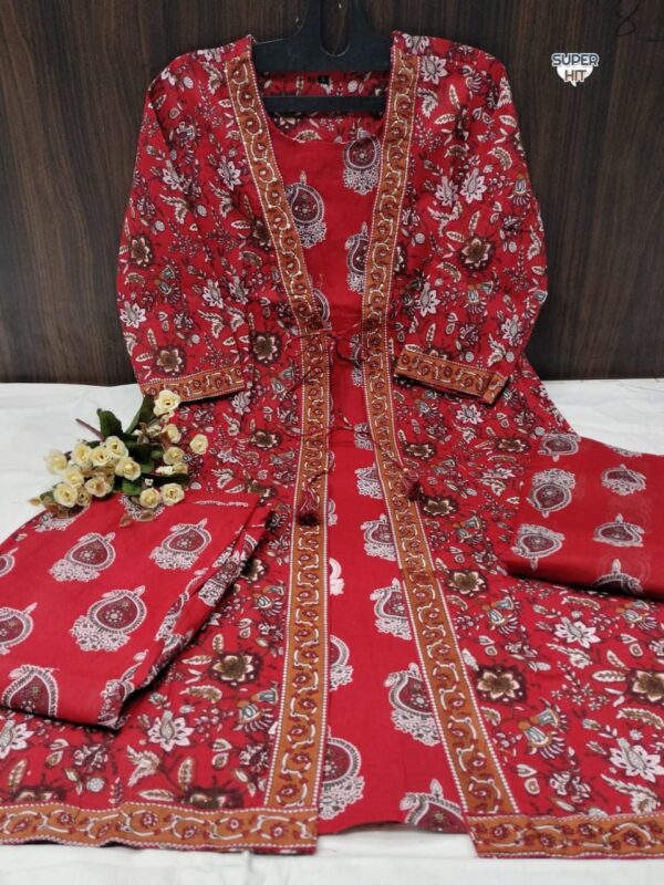 Jazz & Co. Cotton Anarkali Kurti Set – Handwork & Malmal Dupatta - Image 4