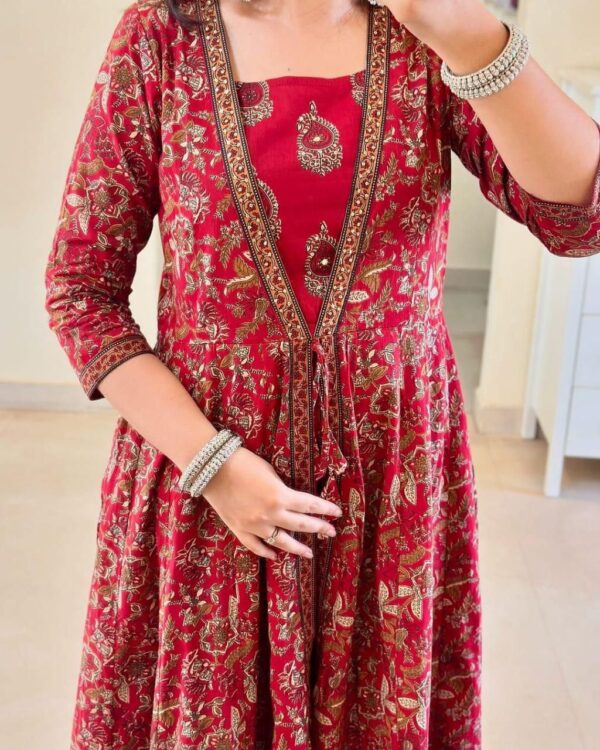 Jazz & Co. Cotton Anarkali Kurti Set – Handwork & Malmal Dupatta - Image 7