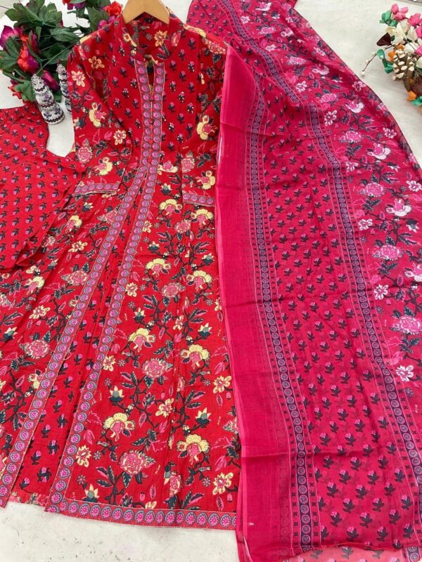 Jazz & Co. Cotton Anarkali Kurti Set – Handwork & Malmal Dupatta - Image 12
