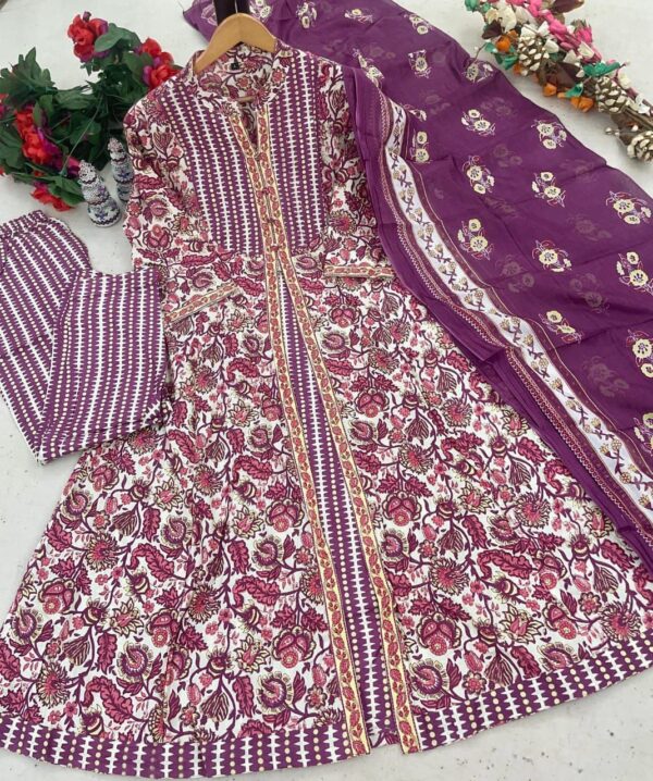 Jazz & Co. Cotton Anarkali Kurti Set – Handwork & Malmal Dupatta - Image 13