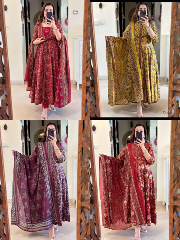 Jazz & Co. Cotton Anarkali Kurti Set – Handwork & Malmal Dupatta - Image 16