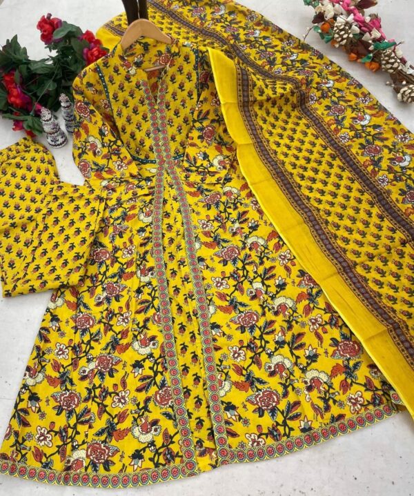 Jazz & Co. Cotton Anarkali Kurti Set – Handwork & Malmal Dupatta - Image 18