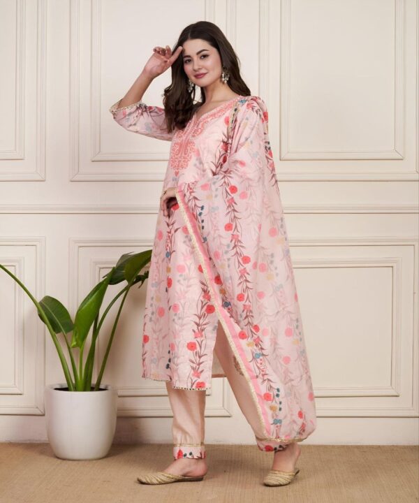 Jazz & Co. Blaze Handpainted Pakistani Shifli Linen Suit Set - Image 4