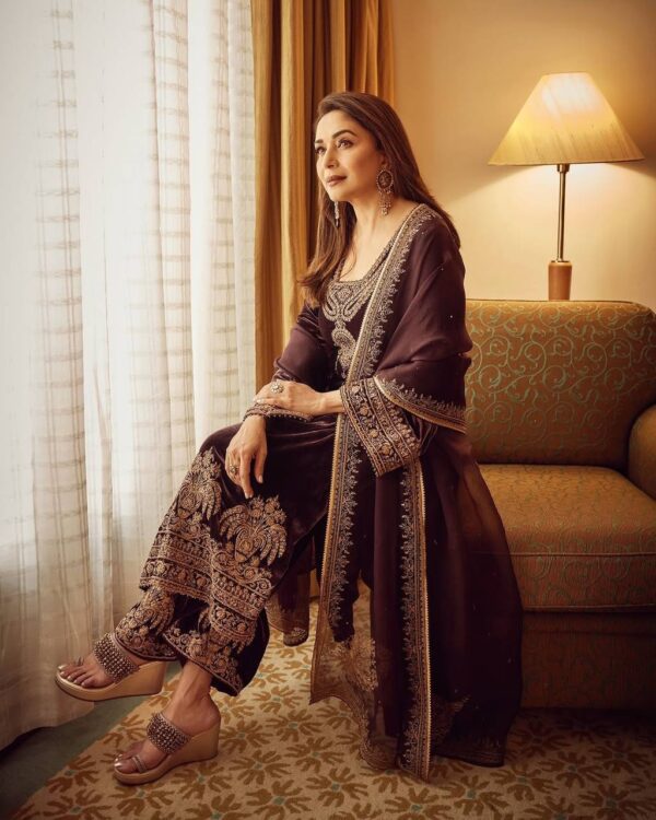 Jazz & Co. Elegant Chinon Silk Embroidered Suit – Ready to Wear - Image 5