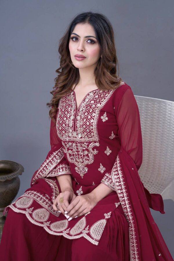 Jazz & Co. Designer Embroidered Top-Sharara Set – Party Wear Ready - Image 5