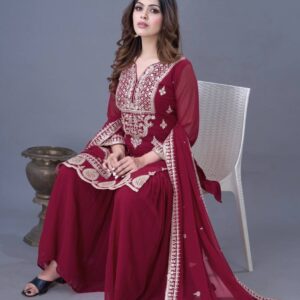 Jazz & Co. Designer Embroidered Top-Sharara Set – Party Wear Ready
