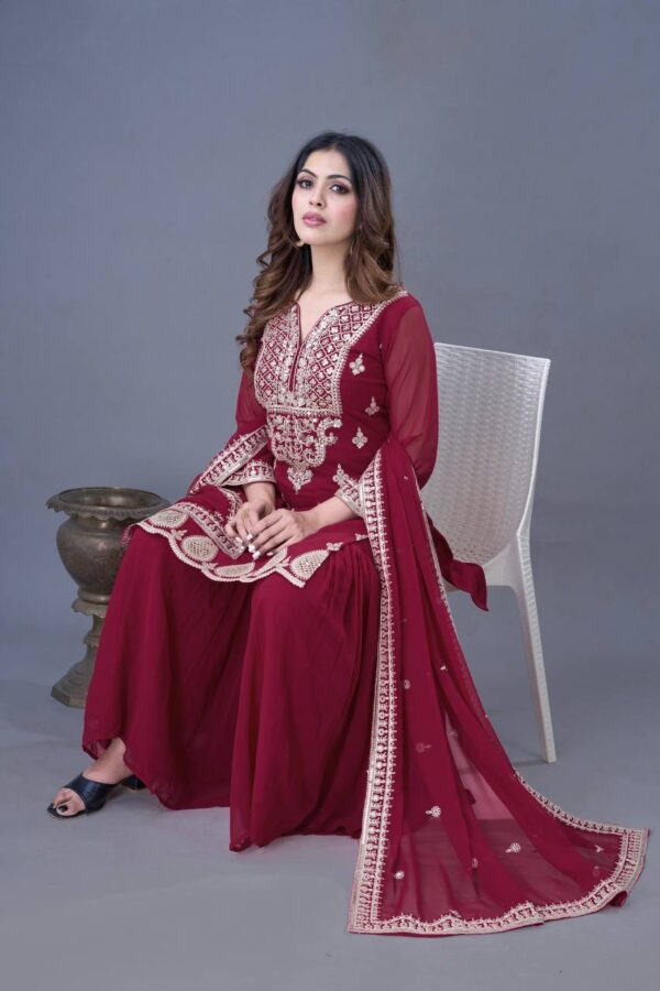 Jazz & Co. Designer Embroidered Top-Sharara Set – Party Wear Ready
