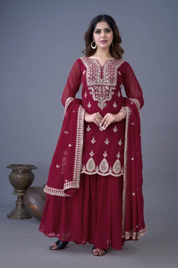 Jazz & Co. Designer Embroidered Top-Sharara Set – Party Wear Ready - Image 9