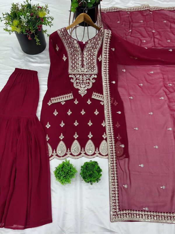 Jazz & Co. Designer Embroidered Top-Sharara Set – Party Wear Ready - Image 8