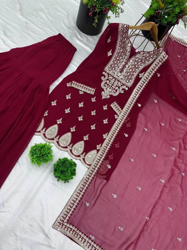 Jazz & Co. Designer Embroidered Top-Sharara Set – Party Wear Ready - Image 7