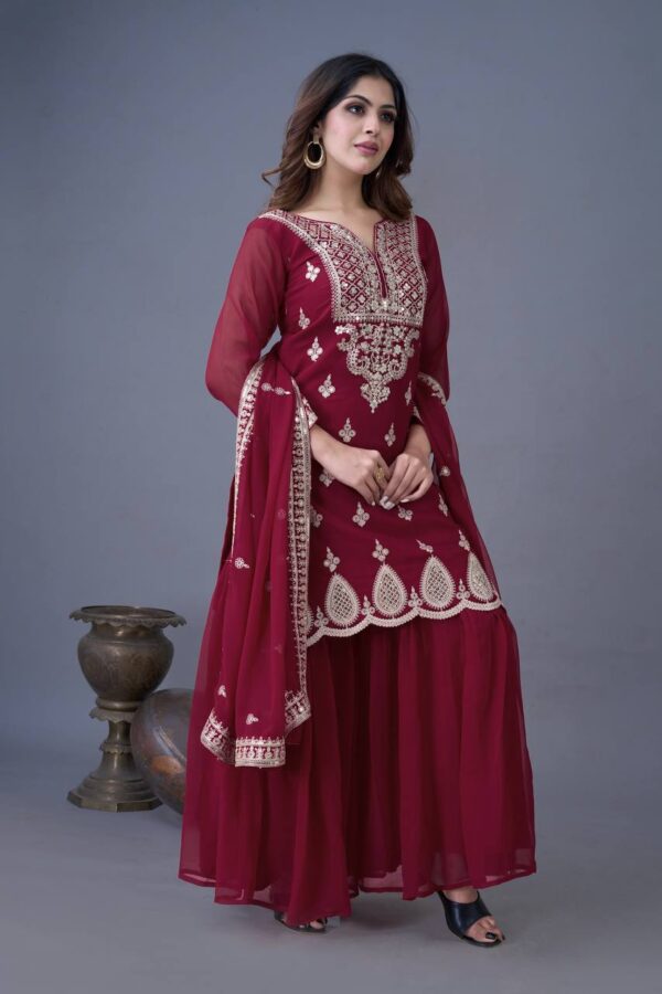 Jazz & Co. Designer Embroidered Top-Sharara Set – Party Wear Ready - Image 2