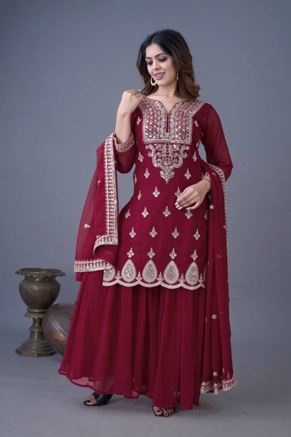 Jazz & Co. Designer Embroidered Top-Sharara Set – Party Wear Ready - Image 6