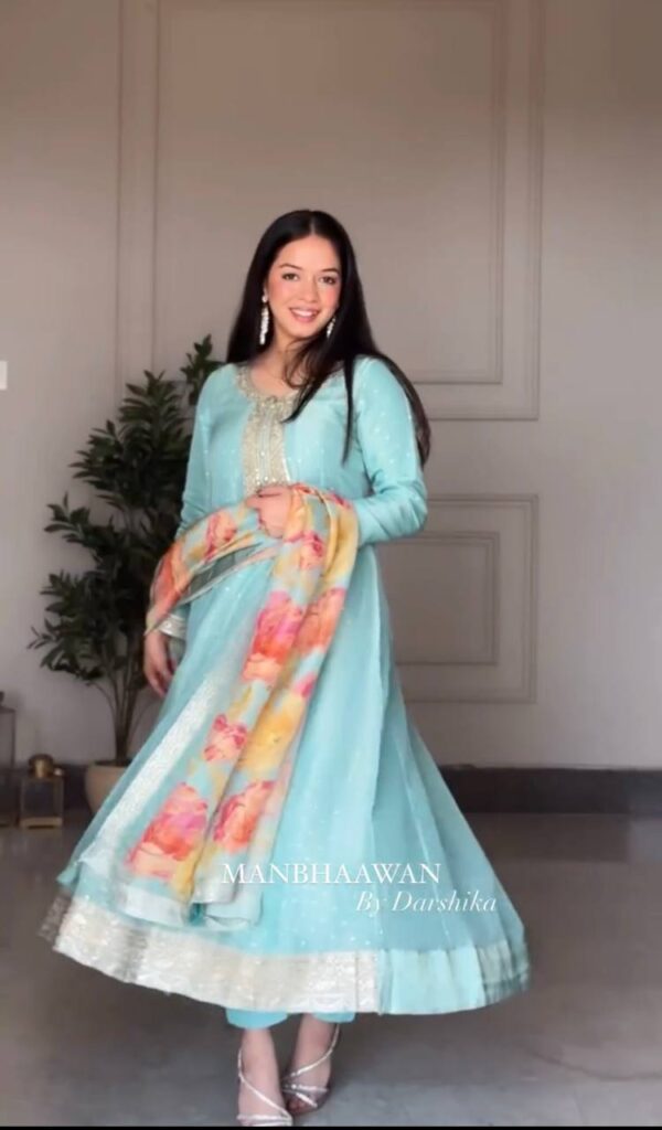 Jazz & Co. Tebby Organza Anarkali Gown Set – Timeless Elegance! - Image 6
