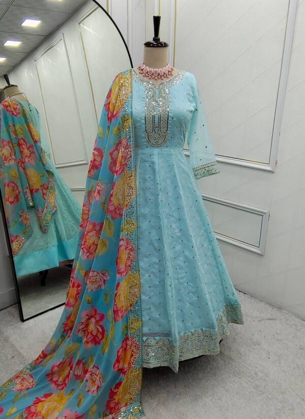 Jazz & Co. Tebby Organza Anarkali Gown Set – Timeless Elegance! - Image 7