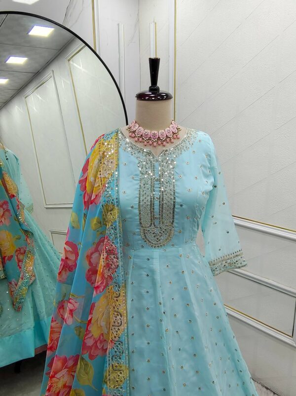 Jazz & Co. Tebby Organza Anarkali Gown Set – Timeless Elegance! - Image 9