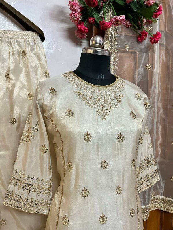 Gold Simar Silk Kurti-Plazzo Set – A Touch of Royalty! - Image 11
