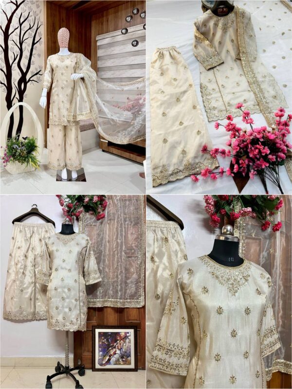 Gold Simar Silk Kurti-Plazzo Set – A Touch of Royalty! - Image 12