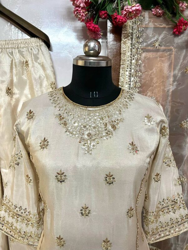 Gold Simar Silk Kurti-Plazzo Set – A Touch of Royalty! - Image 13