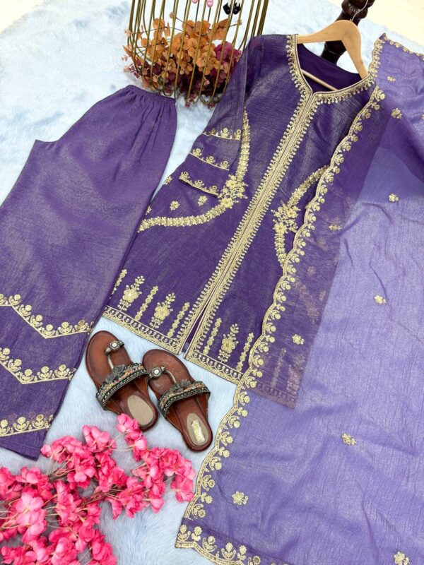 Jazz & Co. Designer Party Wear Crunchy Silk Set – Closet Collection Exclusive - Image 7