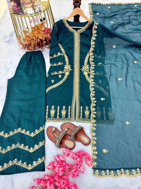 Jazz & Co. Designer Party Wear Crunchy Silk Set – Closet Collection Exclusive - Image 11