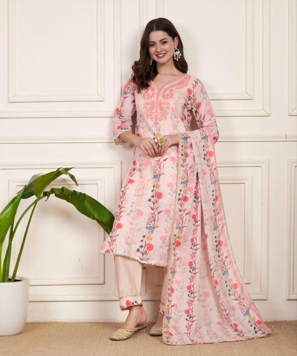 Jazz & Co. Blaze Handpainted Pakistani Shifli Linen Suit Set