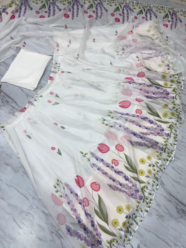 Premium Taby Silk With Beautiful Floral Print - Image 9