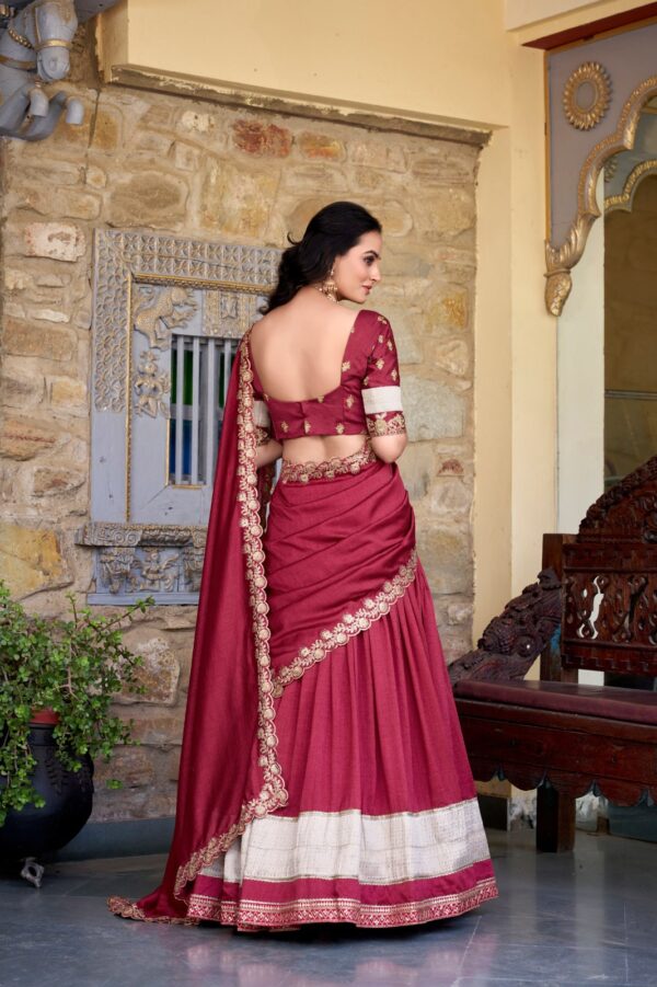 Vichitra Silk Zari Weaving Lehenga Set with Embroidered Dupatta | Jazz & Co. Closet Collection - Image 9
